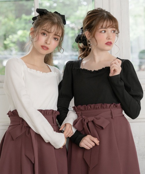 DearMyLoveRose（ディアマイラブローズ）の「選べる袖リブトップス（Tシャツ/カットソー・レディース・ホワイト/グレー/ピンク/ブラック/ブラウン系その他/グレー系その他/ブラック系その他/ホワイト系その他/キャメル/ピンク系その他・MEDIUM/LARGE/X-LARGE/XX-LARGE）」の17枚目の写真