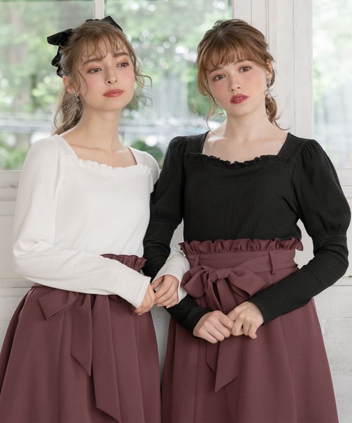 DearMyLoveRose（ディアマイラブローズ）の「選べる袖リブトップス（Tシャツ/カットソー・レディース・ホワイト/グレー/ピンク/ブラック/ブラウン系その他/グレー系その他/ブラック系その他/ホワイト系その他/キャメル/ピンク系その他・MEDIUM/LARGE/X-LARGE/XX-LARGE）」の20枚目の写真