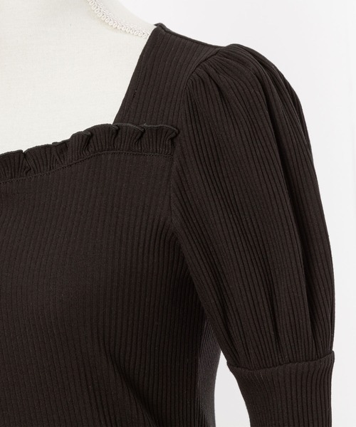 DearMyLoveRose（ディアマイラブローズ）の「選べる袖リブトップス（Tシャツ/カットソー・レディース・ホワイト/グレー/ピンク/ブラック/ブラウン系その他/グレー系その他/ブラック系その他/ホワイト系その他/キャメル/ピンク系その他・MEDIUM/LARGE/X-LARGE/XX-LARGE）」の12枚目の写真