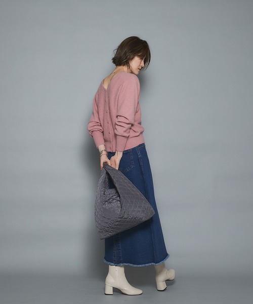 un dix cors(アンディコール)の「着回しの幅広がる FOX混2WAYカーデ(カーディガン/ボレロ・レディース・グレー系その他/ネイビー/ピンク・FREE)」の14枚目の写真