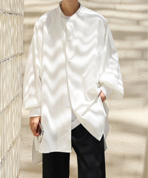 neos（ネオス）の「【neos -addictive design-】ビッグシルエット バンドカラー ドルマン ロング ボリュームスリーブ シャツ（シャツ/ブラウス・メンズ・ベージュ/ブラック/ホワイト・MEDIUM/LARGE）」の15枚目の写真