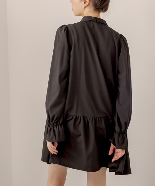 OLIVE des OLIVE（オリーブデオリーブ）の「ボウタイ長そでチュニックワンピース（ワンピース・レディース・ブラック/ブラウン/オフホワイト・FREE）」の18枚目の写真