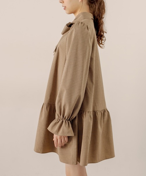 OLIVE des OLIVE（オリーブデオリーブ）の「ボウタイ長そでチュニックワンピース（ワンピース・レディース・ブラック/ブラウン/オフホワイト・FREE）」の6枚目の写真