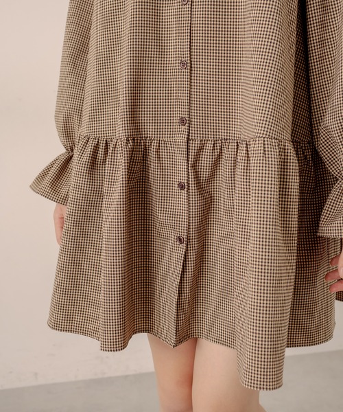 OLIVE des OLIVE（オリーブデオリーブ）の「ボウタイ長そでチュニックワンピース（ワンピース・レディース・ブラック/ブラウン/オフホワイト・FREE）」の16枚目の写真