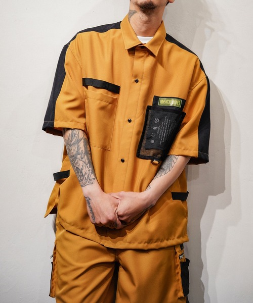 NineMicrophones（ナインマイクロフォンズ）の「BARBECUE SHIRT（シャツ/ブラウス・メンズ・キャメル/ブラック・LARGE/MEDIUM/X-LARGE）」の3枚目の写真