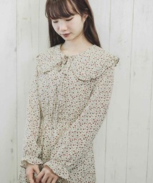 Clice de Paris | K/大きい衿のフラワーワンピース(ワンピース)