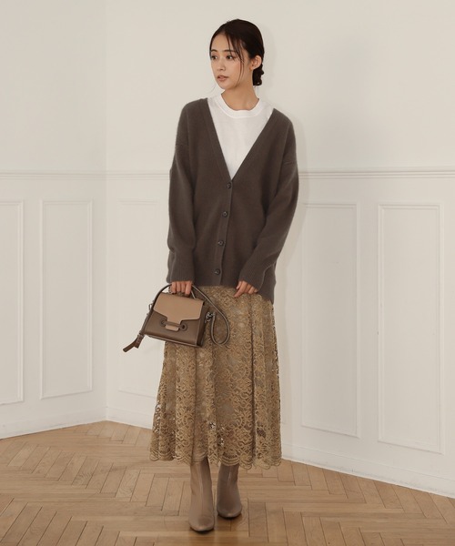 Andemiu(アンデミュウ)の「モールレースナロースカート237130(スカート・レディース・アイボリー/ベージュ/ブルー/パープル・SMALL/MEDIUM)」の9枚目の写真