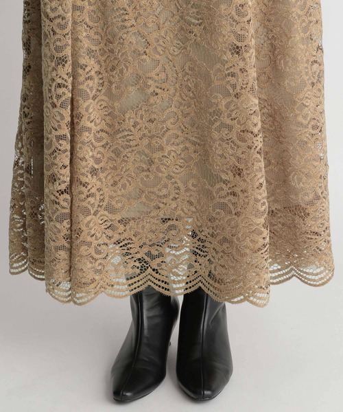 Andemiu(アンデミュウ)の「モールレースナロースカート237130(スカート・レディース・アイボリー/ベージュ/ブルー/パープル・SMALL/MEDIUM)」の8枚目の写真