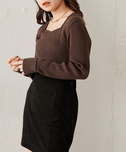 Chico（チコ）の「【新色追加】ボレロ風コンパクトリブニット（ニット/セーター・レディース・ブラック/ブラウン/アイボリー/グレイッシュベージュ/ホワイト系その他2/ライトブルー・FREE）」の19枚目の写真