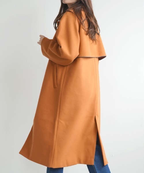 Futier land(フューティアランド)の「ケープヨーク付きフェイクウールパイピングコート(その他アウター・レディース・アイボリー/ブラック/モカ/オリーブ/オレンジ・FREE)」の16枚目の写真