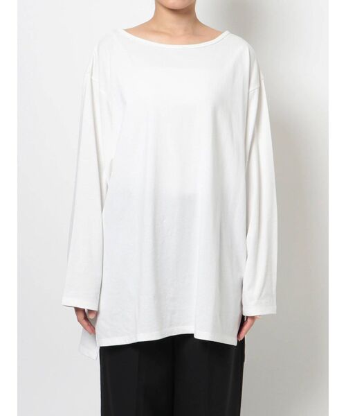Ungrid（アングリッド）の「ボートネックロングスリーブTee（Tシャツ/カットソー・レディース・オフホワイト/チャコールグレー・FREE）」の14枚目の写真