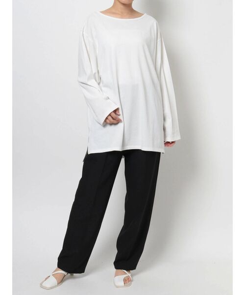 Ungrid（アングリッド）の「ボートネックロングスリーブTee（Tシャツ/カットソー・レディース・オフホワイト/チャコールグレー・FREE）」の20枚目の写真