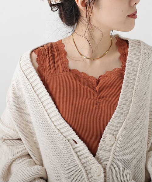 RAY CASSIN（レイカズン）の「フロントギャザータンクトップ（タンクトップ・レディース・グリーン/オレンジ/オートミール・FREE）」の3枚目の写真