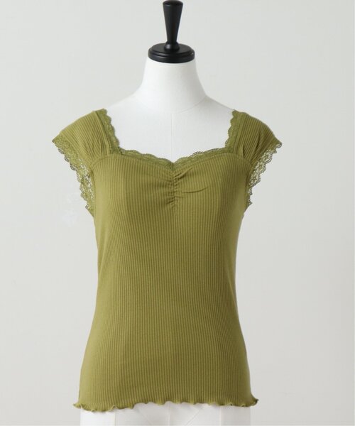 RAY CASSIN（レイカズン）の「フロントギャザータンクトップ（タンクトップ・レディース・グリーン/オレンジ/オートミール・FREE）」の2枚目の写真