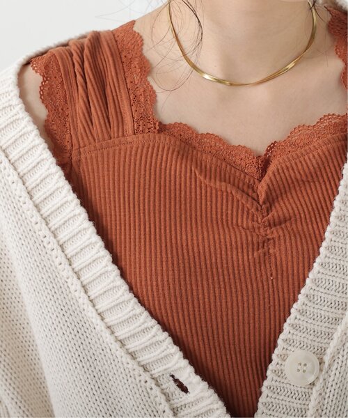 RAY CASSIN（レイカズン）の「フロントギャザータンクトップ（タンクトップ・レディース・グリーン/オレンジ/オートミール・FREE）」の16枚目の写真