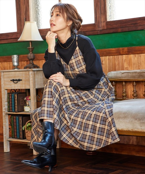 hanasugiyama ワンピース タータンチェック tojikomi hanasugiyama