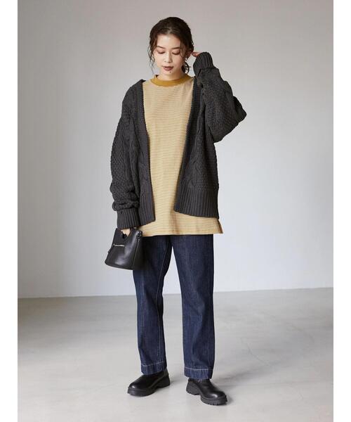 Sugar spoon(シュガースプーン)の「・SUGAR SPOON ボーダーモックネックチュニック*(Tシャツ/カットソー・レディース・ブラック/ネイビー/ボルドー/マスタード・FREE)」の9枚目の写真