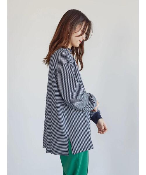 Sugar spoon(シュガースプーン)の「・SUGAR SPOON ボーダーモックネックチュニック*(Tシャツ/カットソー・レディース・ブラック/ネイビー/ボルドー/マスタード・FREE)」の21枚目の写真