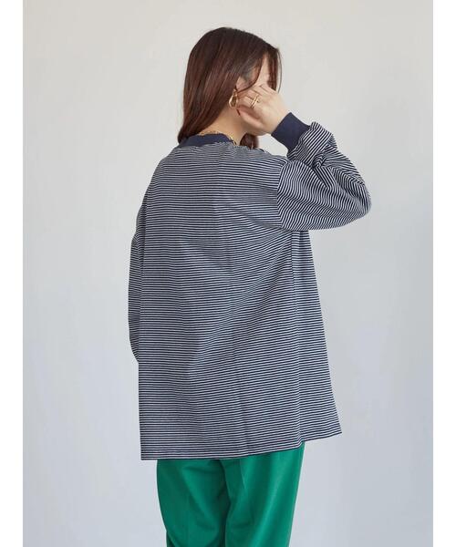 Sugar spoon(シュガースプーン)の「・SUGAR SPOON ボーダーモックネックチュニック*(Tシャツ/カットソー・レディース・ブラック/ネイビー/ボルドー/マスタード・FREE)」の22枚目の写真