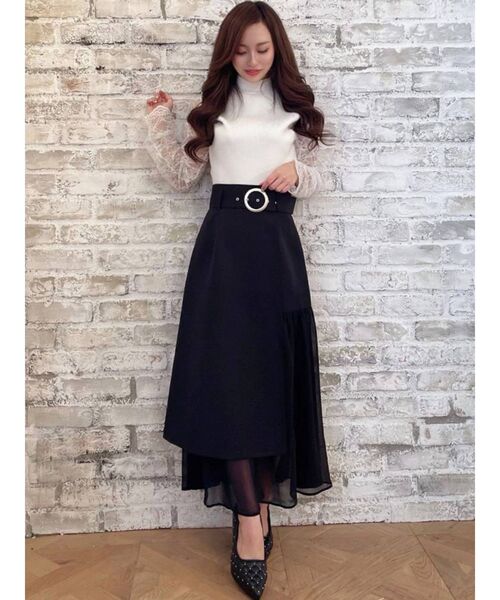 RESEXXY（リゼクシー）の「レースニットトップス【セットアップ着用可能】（ニット/セーター・レディース・ホワイト/ブラック/ベージュ・FREE）」の8枚目の写真