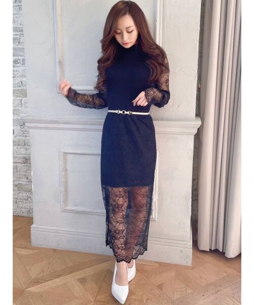 RESEXXY（リゼクシー）の「レースニットトップス【セットアップ着用可能】（ニット/セーター・レディース・ホワイト/ブラック/ベージュ・FREE）」の15枚目の写真