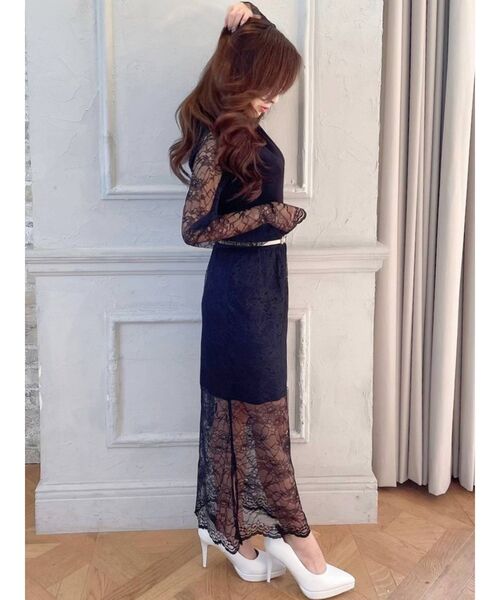 RESEXXY（リゼクシー）の「レースニットトップス【セットアップ着用可能】（ニット/セーター・レディース・ホワイト/ブラック/ベージュ・FREE）」の5枚目の写真