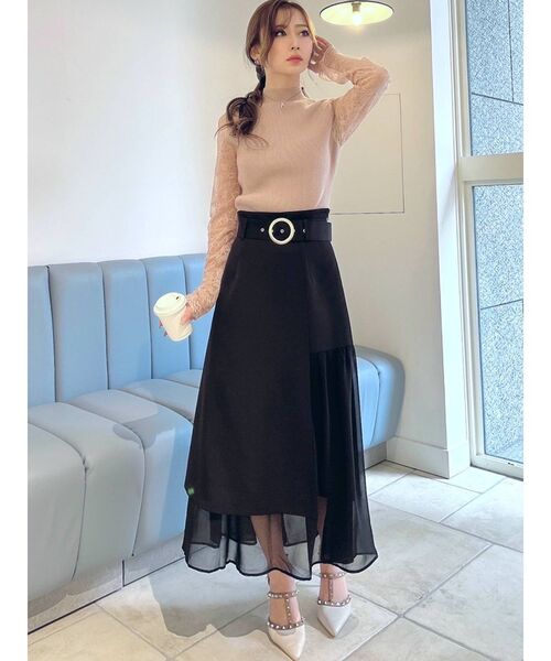 RESEXXY（リゼクシー）の「レースニットトップス【セットアップ着用可能】（ニット/セーター・レディース・ホワイト/ブラック/ベージュ・FREE）」の16枚目の写真