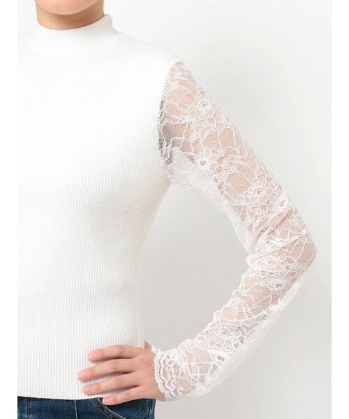 RESEXXY（リゼクシー）の「レースニットトップス【セットアップ着用可能】（ニット/セーター・レディース・ホワイト/ブラック/ベージュ・FREE）」の10枚目の写真
