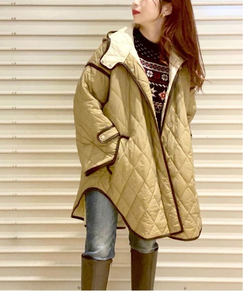 Jines(ジネス)の「キルティングポンチョコート(その他アウター・レディース・ベージュ・38)」の21枚目の写真