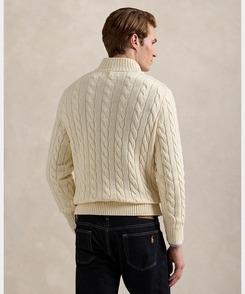 ラルフローレン　ニット ケーブルニット コットン クォータージップ セーター （ニット