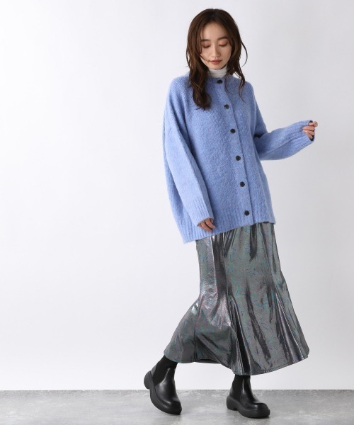 JEANASIS(ジーナシス)の「5Gソウバリキモウクルーカーディガン/263361(カーディガン/ボレロ・レディース・グレー/ブルー/グリーン/アイボリー・FREE)」の5枚目の写真