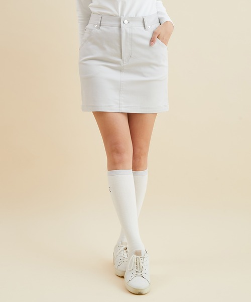 JUN&ROPE'(ジュンアンドロペ)の「プレミアムストレッチ5ポケットスカート(スカート・レディース・カーキ/グレー/ブラック/ホワイト・L/M/X-SMALL/S)」の3枚目の写真