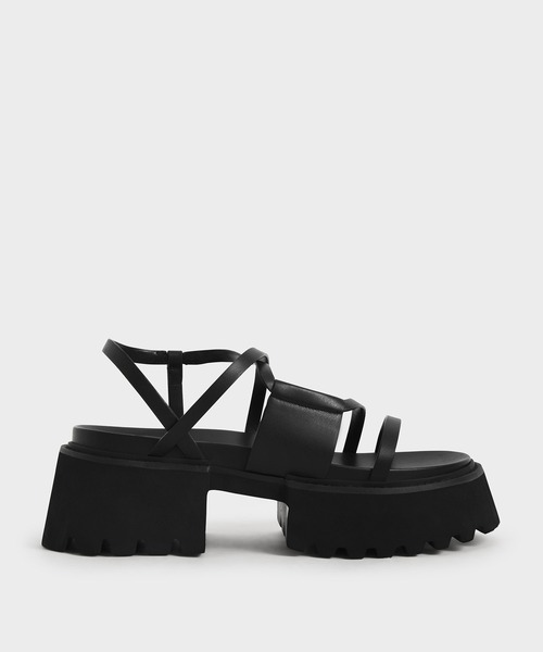 CHARLES & KEITH（チャールズ & キース）の「【販売終了】ナディン ストラッピープラットフォームサンダル / Nadine Strappy Platform Sandals（サンダル・レディース・ホワイト/ブラック/オレンジ/ブルー・22.5cm/23cm/23.5cm/24.5cm/25cm/25.5cm）」の2枚目の写真