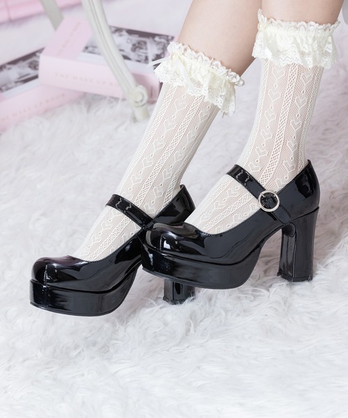 BODYLINE(ボディライン)の「おでこトゥ ワンストラップチャンキーヒールパンプス(パンプス・レディース・ブラック/ブラウン/ライトピンク/ブラック系・26.0cm/23.0cm/24.0cm/22.5cm/27.0cm)」の3枚目の写真