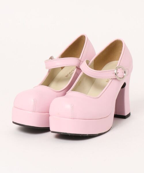 BODYLINE(ボディライン)の「おでこトゥ ワンストラップチャンキーヒールパンプス(パンプス・レディース・ブラック/ブラウン/ライトピンク/ブラック系・26.0cm/23.0cm/24.0cm/22.5cm/27.0cm)」の4枚目の写真
