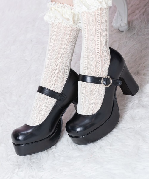 BODYLINE(ボディライン)の「おでこトゥ ワンストラップチャンキーヒールパンプス(パンプス・レディース・ブラック/ブラウン/ライトピンク/ブラック系・26.0cm/23.0cm/24.0cm/22.5cm/27.0cm)」の2枚目の写真