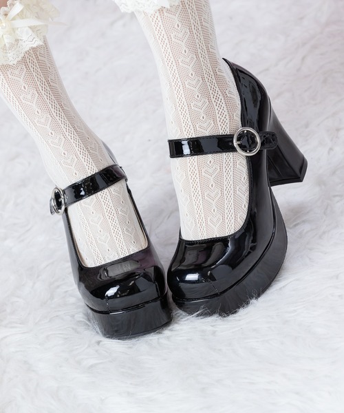 BODYLINE(ボディライン)の「おでこトゥ ワンストラップチャンキーヒールパンプス(パンプス・レディース・ブラック/ブラウン/ライトピンク/ブラック系・26.0cm/23.0cm/24.0cm/22.5cm/27.0cm)」の14枚目の写真