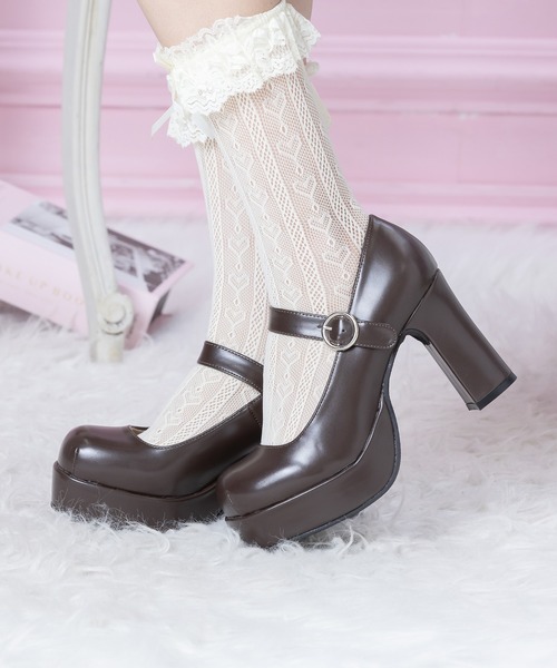 BODYLINE(ボディライン)の「おでこトゥ ワンストラップチャンキーヒールパンプス(パンプス・レディース・ブラック/ブラウン/ライトピンク/ブラック系・26.0cm/23.0cm/24.0cm/22.5cm/27.0cm)」の22枚目の写真