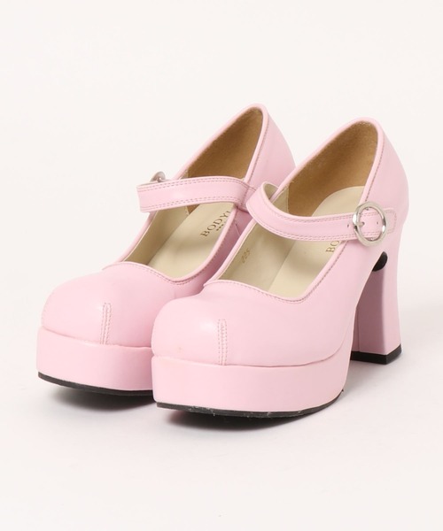 BODYLINE(ボディライン)の「おでこトゥ ワンストラップチャンキーヒールパンプス(パンプス・レディース・ブラック/ブラウン/ライトピンク/ブラック系・26.0cm/23.0cm/24.0cm/22.5cm/27.0cm)」の7枚目の写真