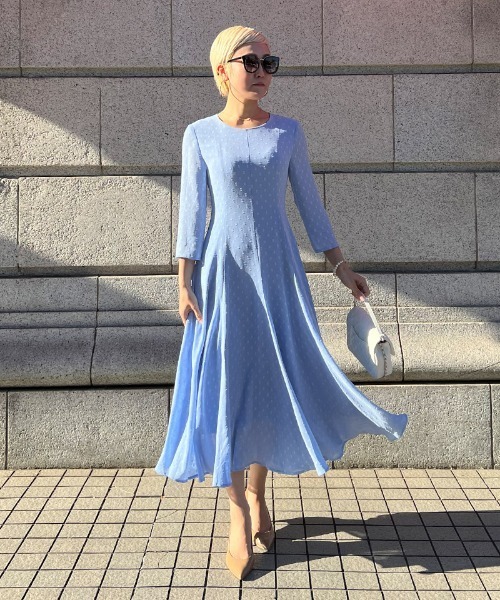 刺繍ドット フレアワンピース（ワンピース）｜JENNE（ジェンヌ）の