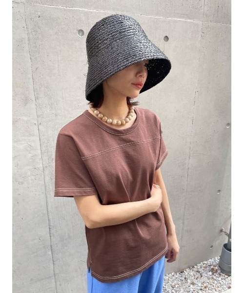 BLACK BY MOUSSY(ブラックバイマウジー)の「raffia hat(ラフィアハット)(ハット・レディース・ブラック/ベージュ/ブラウン・FREE)」の13枚目の写真