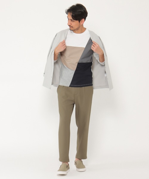 ikka(イッカ)の「ブロック切り替えロンT-ECO(Tシャツ/カットソー・メンズ・ホワイト/グリーン/スカイブルー/ネイビー・S/M/L/XL)」の5枚目の写真