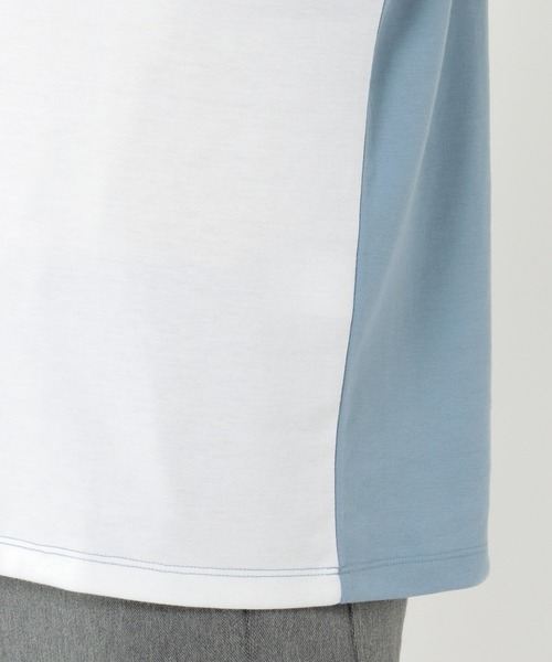 ikka(イッカ)の「ブロック切り替えロンT-ECO(Tシャツ/カットソー・メンズ・ホワイト/グリーン/スカイブルー/ネイビー・S/M/L/XL)」の17枚目の写真