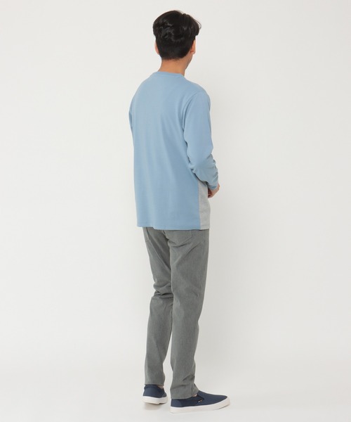 ikka(イッカ)の「ブロック切り替えロンT-ECO(Tシャツ/カットソー・メンズ・ホワイト/グリーン/スカイブルー/ネイビー・S/M/L/XL)」の8枚目の写真