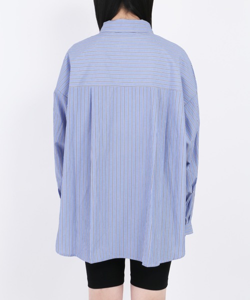 WC(ダブル シー)の「マルチストライプビッグシャツ(シャツ/ブラウス・レディース・グリーン/ブルー/ピンク・FREE)」の12枚目の写真