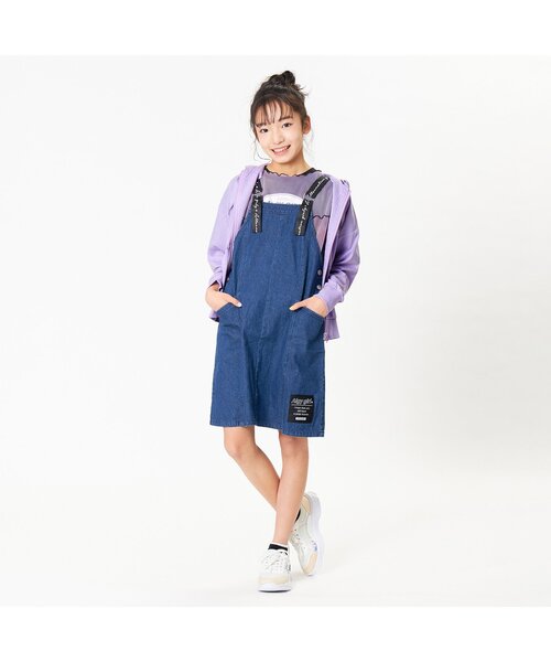 algy（アルジー）の「ガーリーロゴUVカットパーカー（パーカー・キッズ・サックスブルー/オフホワイト/ラベンダー・MEDIUM/SMALL/XX-SMALL/X-SMALL）」の4枚目の写真