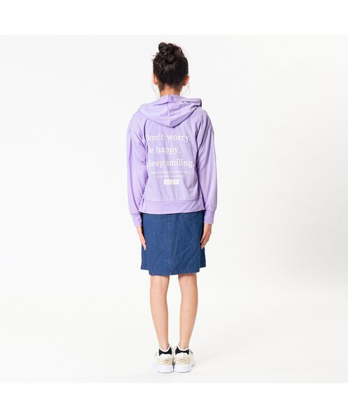 algy（アルジー）の「ガーリーロゴUVカットパーカー（パーカー・キッズ・サックスブルー/オフホワイト/ラベンダー・MEDIUM/SMALL/XX-SMALL/X-SMALL）」の5枚目の写真