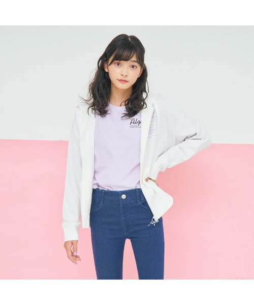 algy（アルジー）の「ガーリーロゴUVカットパーカー（パーカー・キッズ・サックスブルー/オフホワイト/ラベンダー・MEDIUM/SMALL/XX-SMALL/X-SMALL）」の6枚目の写真