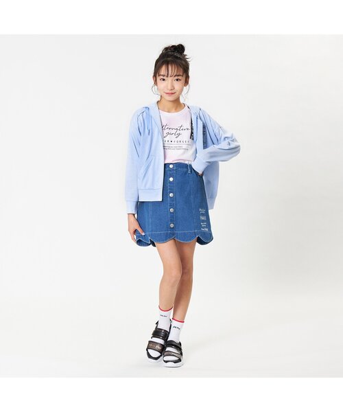 algy（アルジー）の「ガーリーロゴUVカットパーカー（パーカー・キッズ・サックスブルー/オフホワイト/ラベンダー・MEDIUM/SMALL/XX-SMALL/X-SMALL）」の7枚目の写真