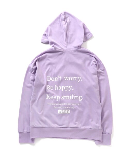 algy（アルジー）の「ガーリーロゴUVカットパーカー（パーカー・キッズ・サックスブルー/オフホワイト/ラベンダー・MEDIUM/SMALL/XX-SMALL/X-SMALL）」の14枚目の写真